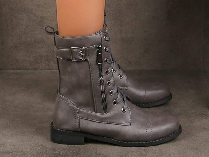 Good Deals Sale New Women's Ankle Boots Punk Gothic Platform Shoes Round Toe Cool Square Heel Ankle Boots Women's Shoes