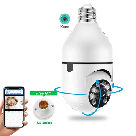 1080P CCTV CAMERA 360° PANORAMIC PTZ E27 BULB CCTV WiFi IP SECURITY HD CAMERA