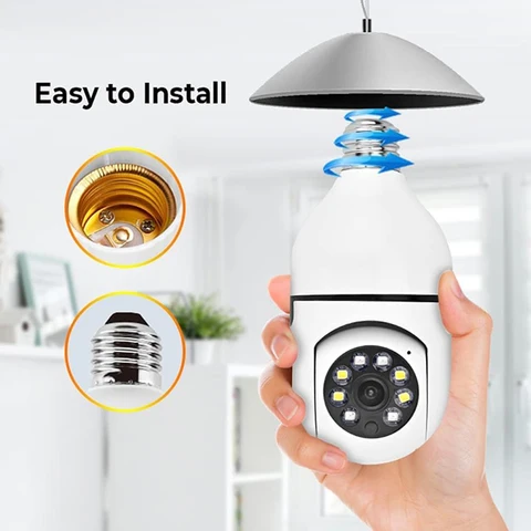 1080P CCTV CAMERA 360° PANORAMIC PTZ E27 BULB CCTV WiFi IP SECURITY HD CAMERA
