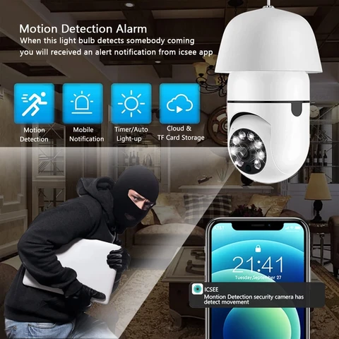 1080P CCTV CAMERA 360° PANORAMIC PTZ E27 BULB CCTV WiFi IP SECURITY HD CAMERA