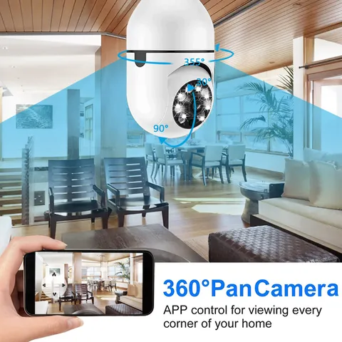 1080P CCTV CAMERA 360° PANORAMIC PTZ E27 BULB CCTV WiFi IP SECURITY HD CAMERA