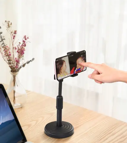 Mini tripod stand mobile phone tripod stand with phone holder retractable strong tripod with firm base,height adjustable stand