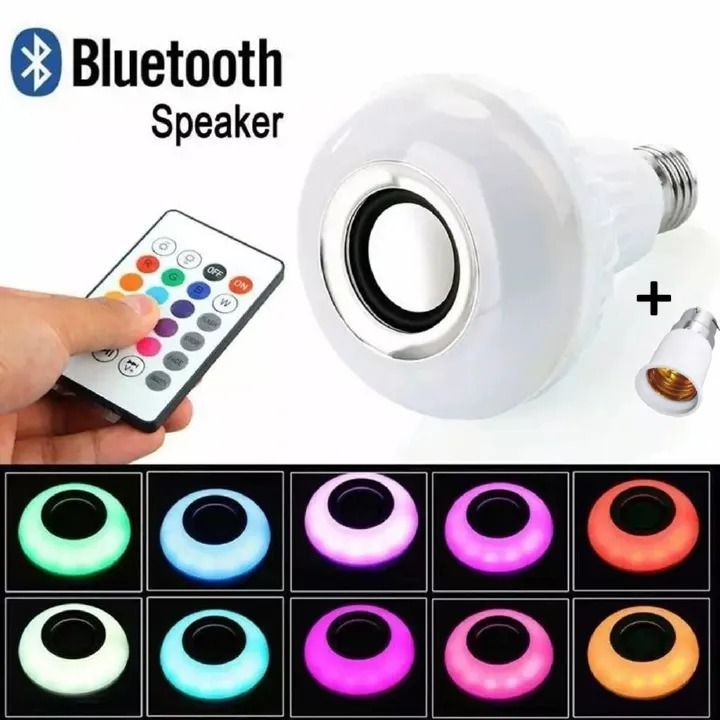 Double Base Wireless Bluetooth Speaker Bulb LED Lamp Smart Light Music Player Audio Remote Control Subwoofer Speaker Systems