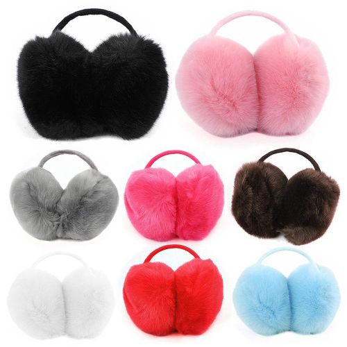 Aq General Winter Warm Earmuffs Cute Plush Fur Headphones Ear Warmer