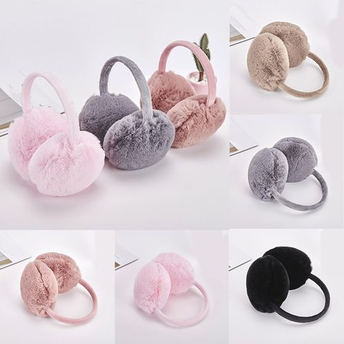 Aq General Winter Warm Earmuffs Cute Plush Fur Headphones Ear Warmer