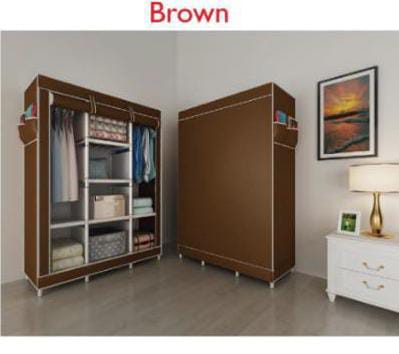 3Column Wooden Portable Wardroben portable wardrobes is used to keep all types of clothes in a style. The wardrobe has two columns to keep folded clothes and the other for hanging your clothes. It has