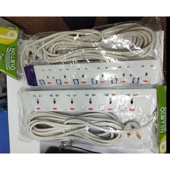 Caston 6-Way-Power Extension Cable>, Power Protector 10m Long,You canuse it with your freezers, refrigerators, home theatre systems and smart tvs among others
