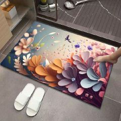 Hot-selling bathroom carpet American pastoral absorbent mat non-slip mat Soft Comfortable Indoor Living Room bathroom door quick dry bathroom carpet toilet mat