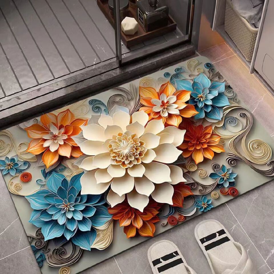 Hot-selling bathroom carpet American pastoral absorbent mat non-slip mat Soft Comfortable Indoor Living Room bathroom door quick dry bathroom carpet toilet mat