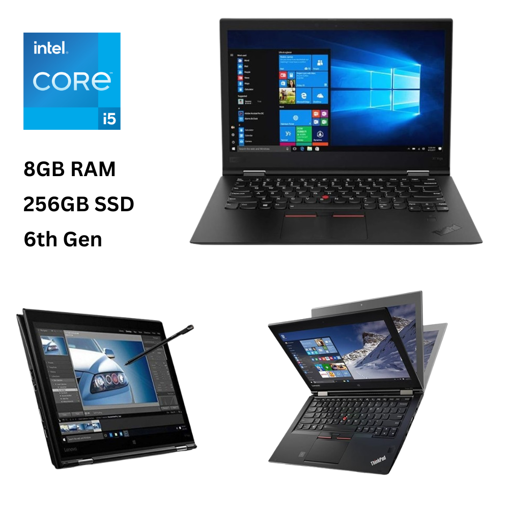 Lenovo ThinkPad X1 Yoga X360 Intel Core i5 6th Gen 8GB RAM 256GB SSD 14 Inch Full HD Touchscreen 2 in 1 Convertible 2.4GHz up to 2.71GHz Dual Core Processor Refurbished Laptop + Stylus Pen