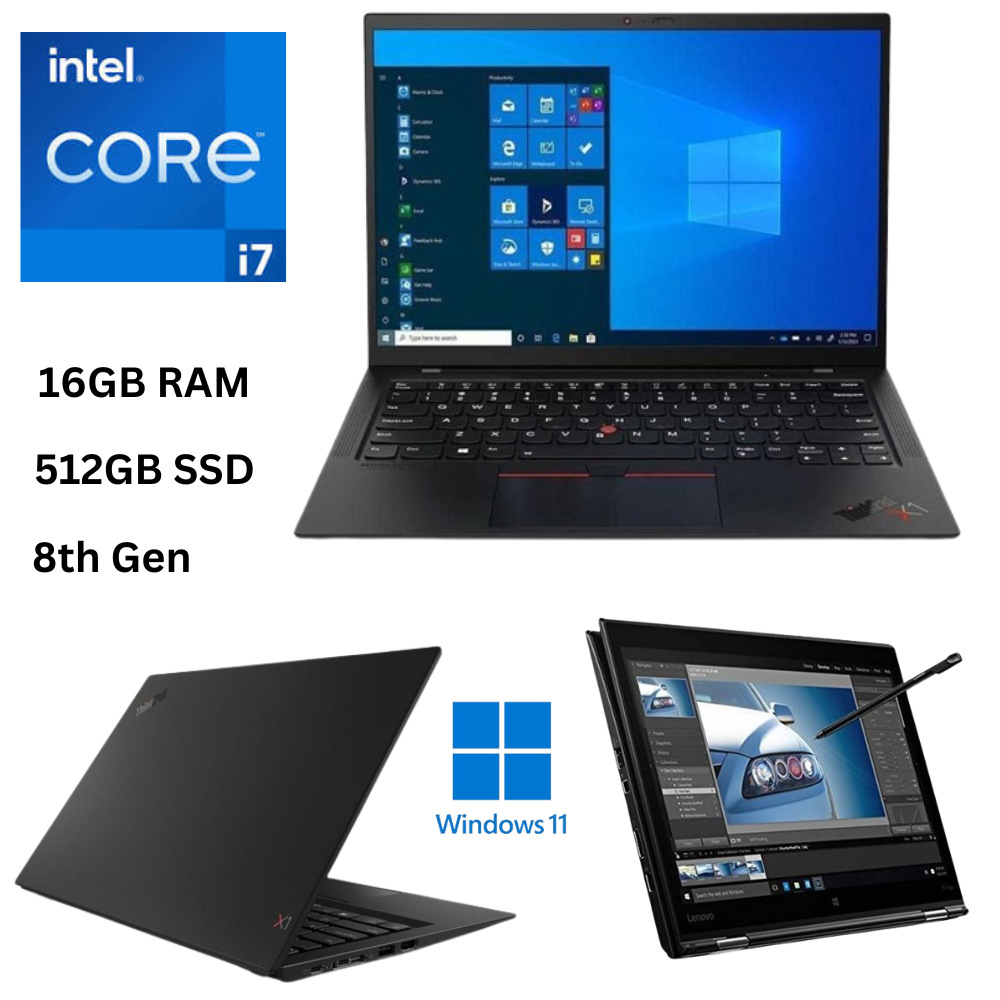 Lenovo ThinkPad X1 Yoga X360 Intel Core i7 8th Gen 16GB RAM 512GB SSD 14 Inch Full HD Touchscreen 1.8GHz up to 4.2GHz Quad Core Processor 2 in 1 Convertible Refurbished Laptop + Stylus Pen