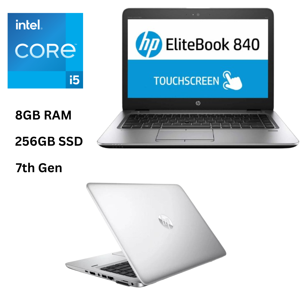 HP EliteBook 840 G4 Core I5 8GB RAM 256GB SSD 7th Gen 14 Inches Touchscreen 2.5GHz Dual Core Refurbished Slim Laptop