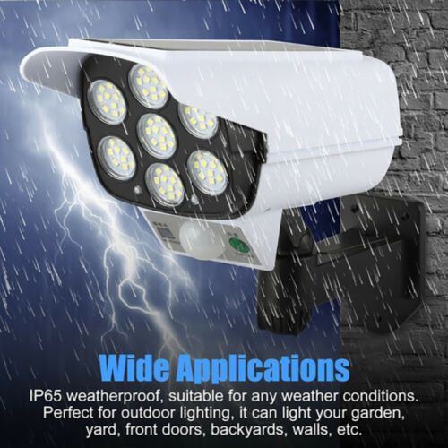 Solar Light 77 LED Solar Power PIR Motion Sensor Fake Camera Wall Light Outdoor Garden Lamp