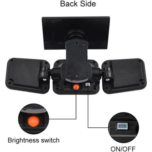 Solar Light Three Rotatable Heads Solar Motion Sensor Flood Lights Outdoor With Remote