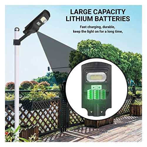 30 Watt Solar Street Light Outdoor with Remote 118 LEDs Motion Sensor and Dusk to Dawn for Garden, Street, Lawn, Patios and Pathways