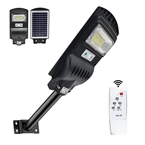 30 Watt Solar Street Light Outdoor with Remote 118 LEDs Motion Sensor and Dusk to Dawn for Garden, Street, Lawn, Patios and Pathways