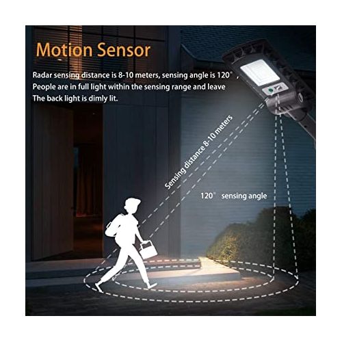 CcLamp 120W Solar Powered Street Lamp Dusk To Dawn With Remote Control