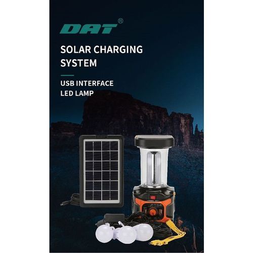 Dat Portable Home Solar Lighting System Kits With Radio +3 BULBS