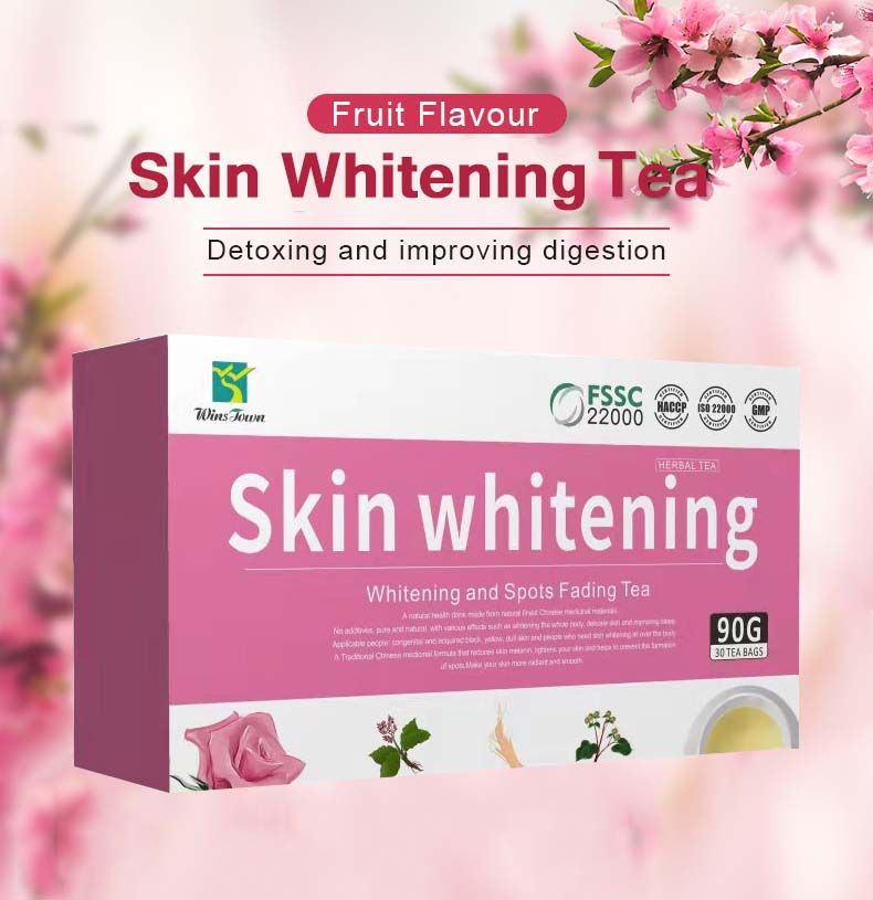 Skin whitening Herbal Tea. Skin lightening herbal tea, is a lightening and spots fading tea. Chinese herbal formula that can be used for beauty, detoxification, improvement
of sleep, and skin conditio