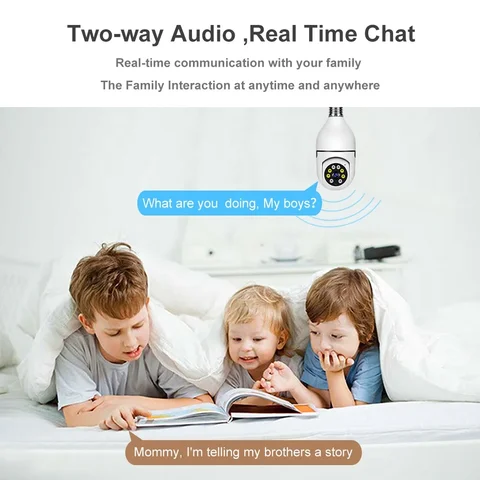 1080P CCTV WIFI CAMERA  360° PANORAMIC BULB CCTV WiFi IP PTZ PAN & TILT ROTATING CAMERA Light Bulb 1080P Security Wireless Camera Wifi Smart for home surveillance Screw into the E27 light bulb socket