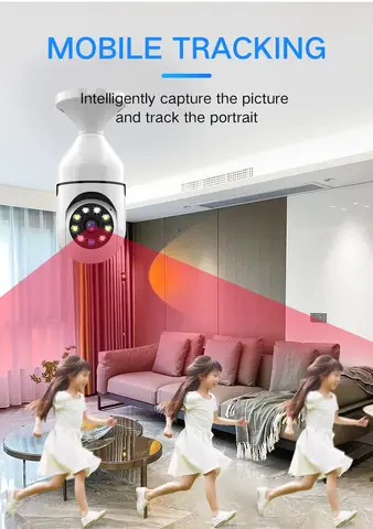 1080P CCTV WIFI CAMERA  360° PANORAMIC BULB CCTV WiFi IP PTZ PAN & TILT ROTATING CAMERA Light Bulb 1080P Security Wireless Camera Wifi Smart for home surveillance Screw into the E27 light bulb socket