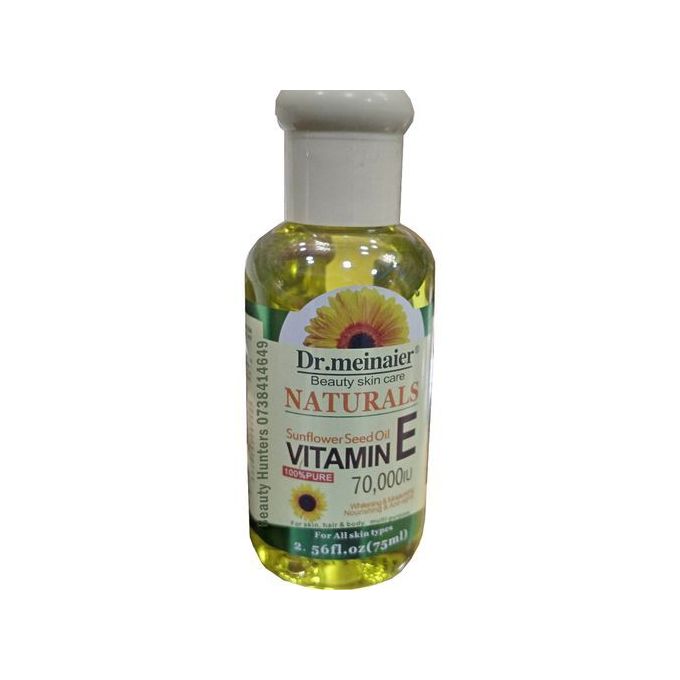 DR MEINAIER Sunflower Seed Vitamin E Oil 70,000 IU. Luxuriously pure Sunflower Seed Vitamin E Oil, pure and clear