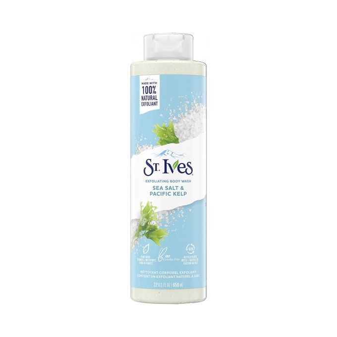 St Ives Exfoliating Body Wash Sea Salt And Pacific Kelp. Made with 100% natural sea salt and Pacific kelp extracts. Purifies and exfoliates for smooth skin,