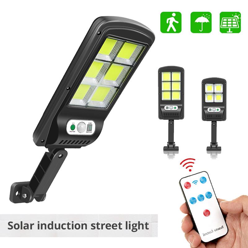 Solar Induction Street Lamp With Motion Sensor, Two Lighting Levels, And A Remote Control In Three Operating Modes