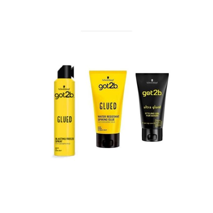 Got2B Blasting Freeze Spray + Spiking Glue + Styling Gel For Edges. pray through hair carelessly for that sexy, messy look or twist tips into spikes for outrageous hold that will last until your next