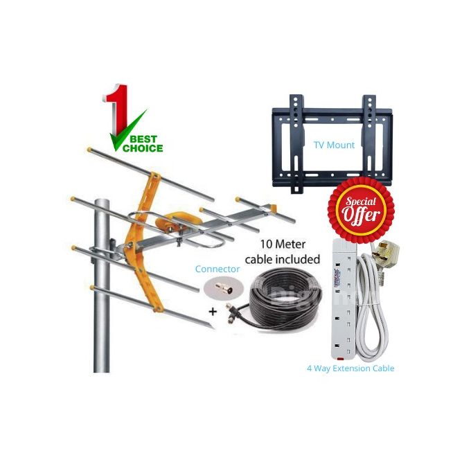 Digital TV Ariel//FREE CABLE,FREE CONNECTOR,Free Extension/FREE26-65 Wall Mount