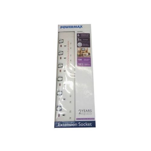 Power Max Heavy Duty 6 Way Extension With Surge Protector