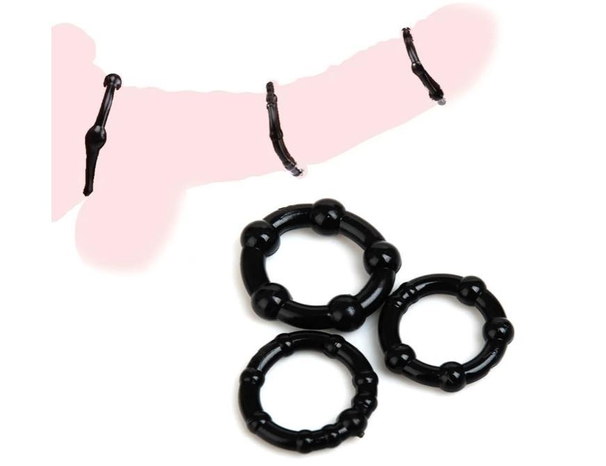 Penis Rings for Male, 3 Sizes Cock Ring Set with Stretchy Increase Stamina Delay Ejaculation Small Cockrings Longer, Harder, Bigger Erections Sexual Pleasure Enhancing Sex Toy for Men