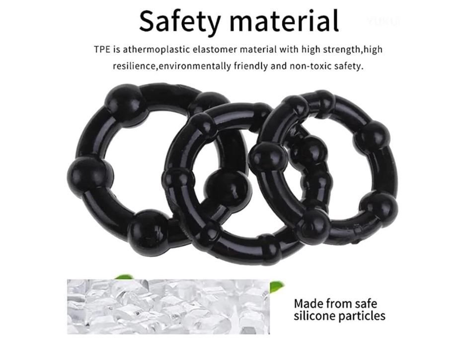 Penis Rings for Male, 3 Sizes Cock Ring Set with Stretchy Increase Stamina Delay Ejaculation Small Cockrings Longer, Harder, Bigger Erections Sexual Pleasure Enhancing Sex Toy for Men