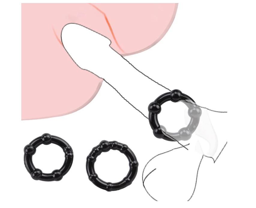 Penis Rings for Male, 3 Sizes Cock Ring Set with Stretchy Increase Stamina Delay Ejaculation Small Cockrings Longer, Harder, Bigger Erections Sexual Pleasure Enhancing Sex Toy for Men