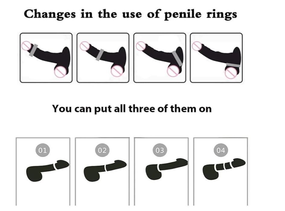 Penis Rings for Male, 3 Sizes Cock Ring Set with Stretchy Increase Stamina Delay Ejaculation Small Cockrings Longer, Harder, Bigger Erections Sexual Pleasure Enhancing Sex Toy for Men