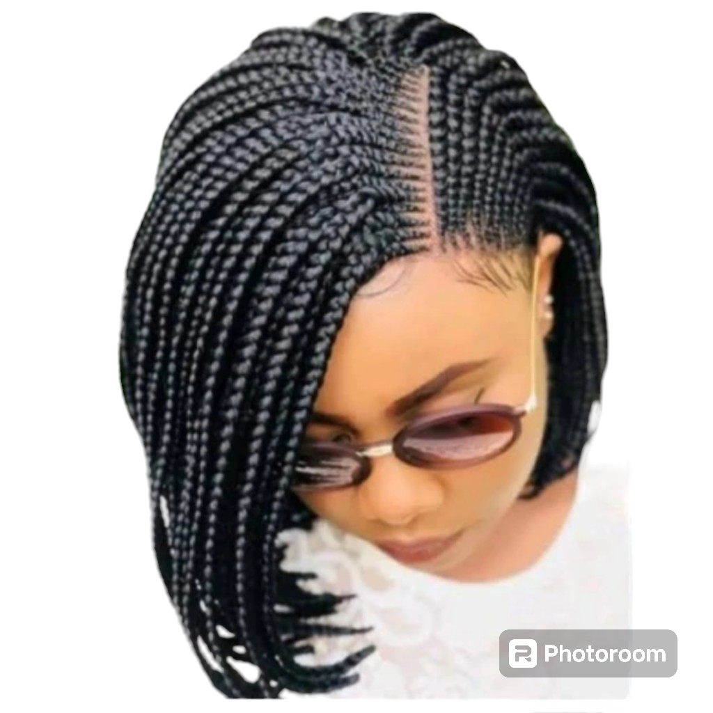 Closure braided bob wig