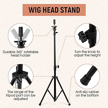 Wig making tripod stand  +  free tpins and Dome cap
