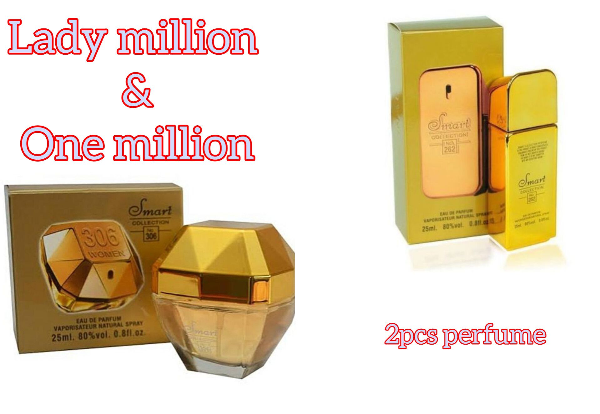 Lady million women perfume and one million 2pcs smart collection