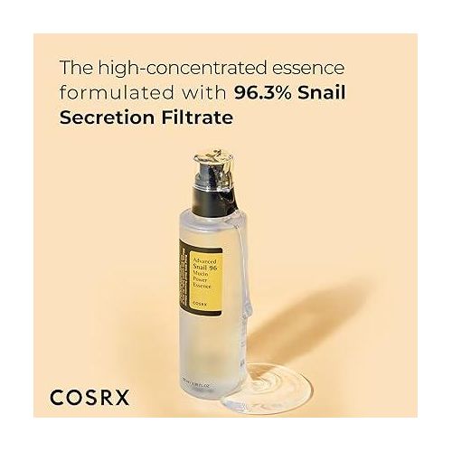 COSRX Advanced Snail 96 Mucin Power Essence + Advanced Snail 92 All In One Cream. Moisturizes, Remove Dark Spots, Scars, Prevent Aging & Breakouts, Repairs & Smooths