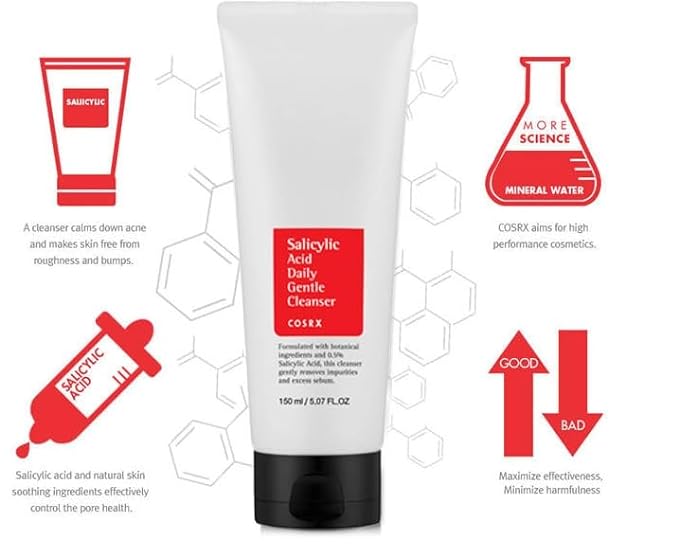Cosrx Salicylic Acid Daily Gentle Cleanser, Foam Cleanser for Blemish Skin- 150ml