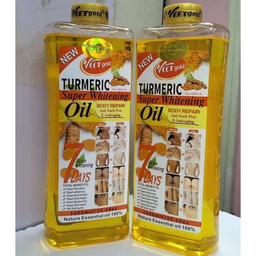 VEET GOLD Turmeric Oil Whitening & Brightening Body Oil - Clears Knuckles Removes Dirt & Impurities Super Whitening Clears Dark Thighs Anti Dark Spots Body Oil