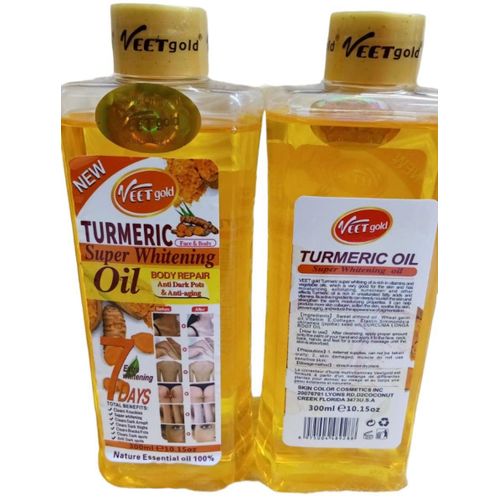 VEET GOLD Turmeric Oil Whitening & Brightening Body Oil - Clears Knuckles Removes Dirt & Impurities Super Whitening Clears Dark Thighs Anti Dark Spots Body Oil