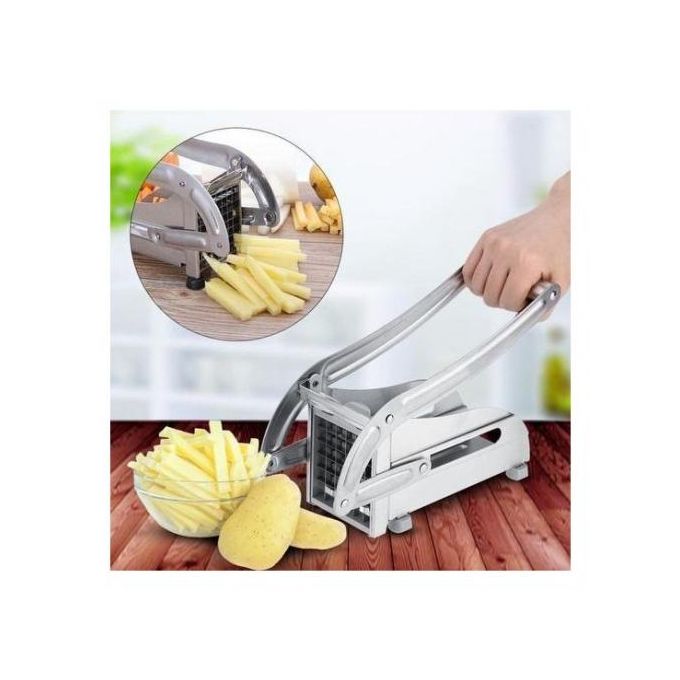 Commercial Grade French Fry Cutter, Stainless Steel Potato Cutter With 2 Blades, Potato Slicer for French Fries Vegetable Carrots Cucumbers Cutter