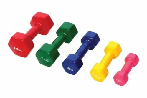 2 pieces x 3kg(6kg total) Vinyl Jogging Dumbbell Weights Set Cast Iron Dumbell Home Gym Exercise Training