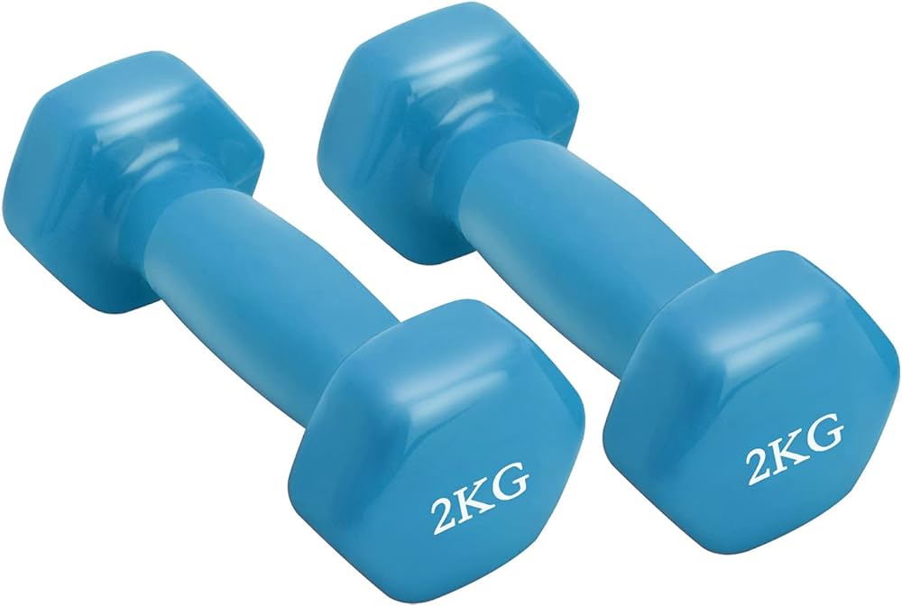 2 pieces x 3kg(6kg total) Vinyl Jogging Dumbbell Weights Set Cast Iron Dumbell Home Gym Exercise Training