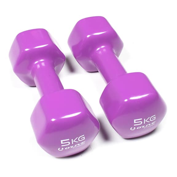 2 pieces x 3kg(6kg total) Vinyl Jogging Dumbbell Weights Set Cast Iron Dumbell Home Gym Exercise Training