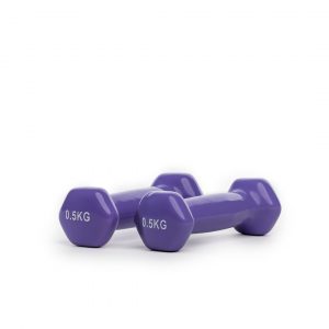 2 pieces x 3kg(6kg total) Vinyl Jogging Dumbbell Weights Set Cast Iron Dumbell Home Gym Exercise Training