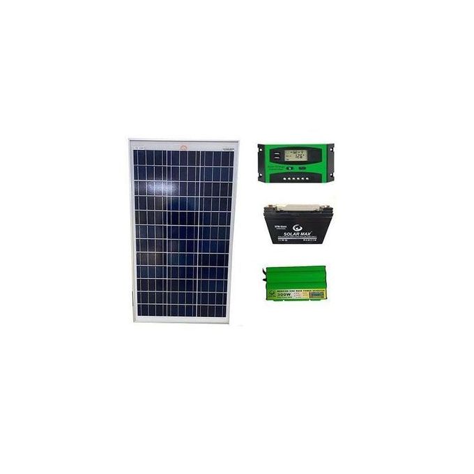 SOLAR FULLKIT 50W SOLAR PANEL + 50AH BATTERY + 300W IVERTER+ 10 AMP CHARGE CONTROLLER