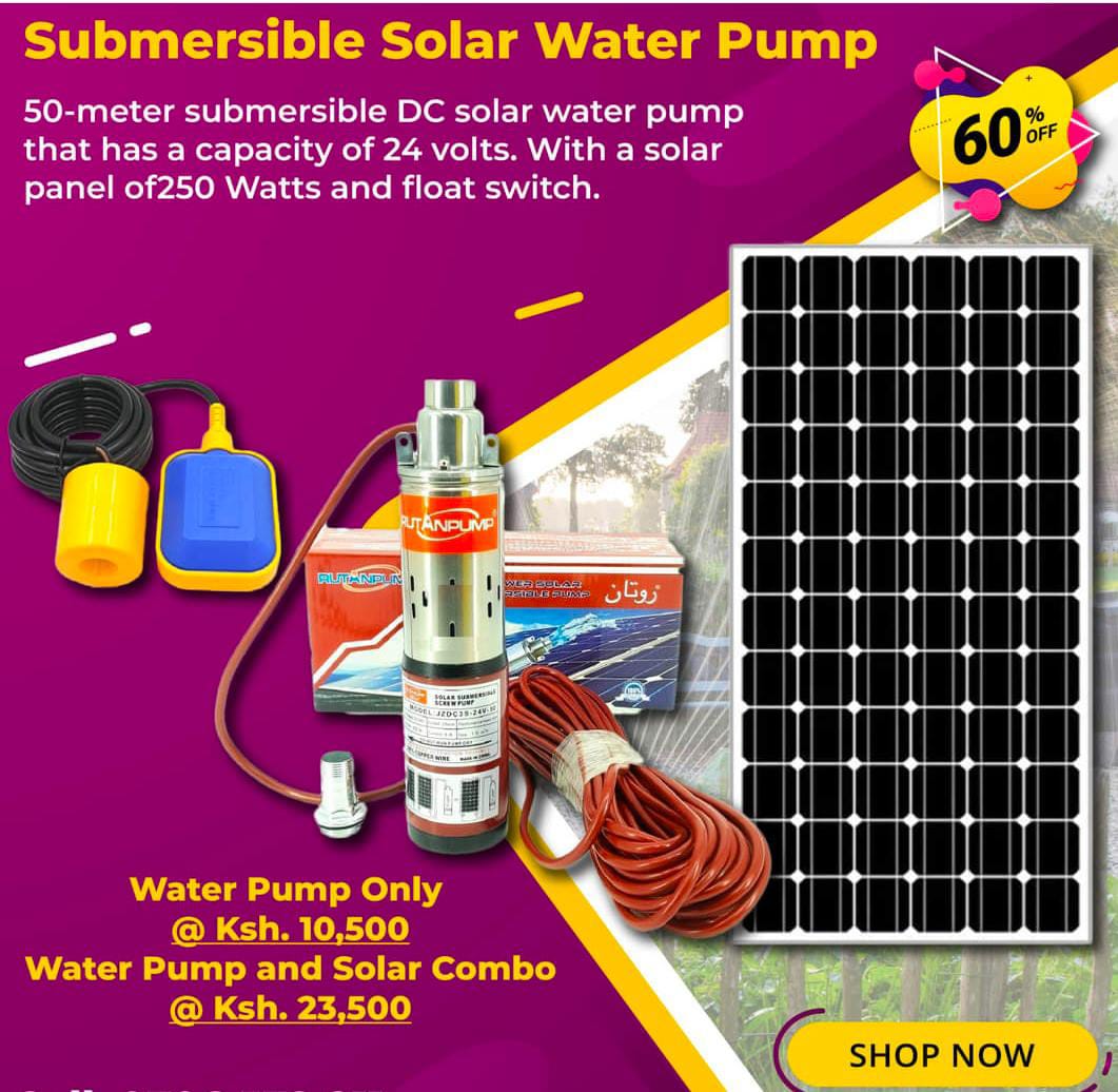 Submersible water pump 50M 24v dc pump +FREE 250W SOLAR+FLOAT SWTICH