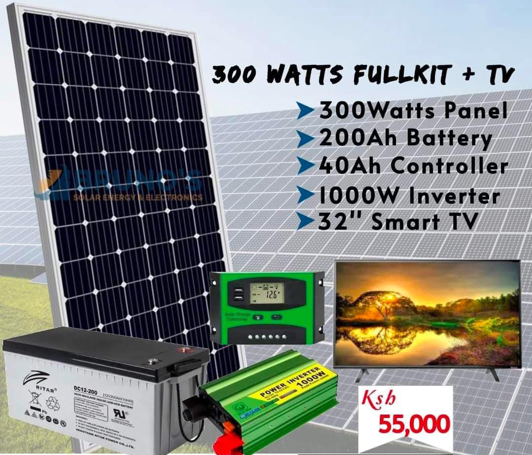 300W SOLAR KIT+ FREE 32INCH TV